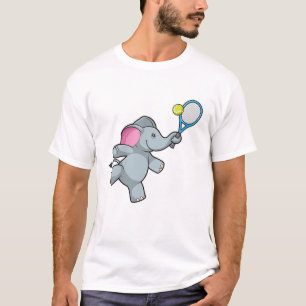 Elephant at Tennis with Tennis racket T-Shirt