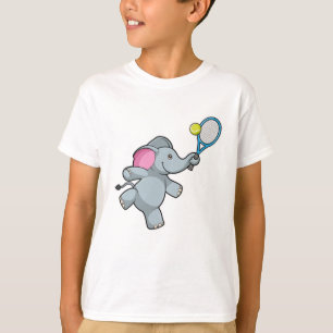 Elephant at Tennis with Tennis racket T-Shirt