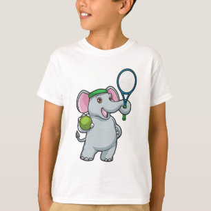 Elephant at Tennis with Tennis racket T-Shirt