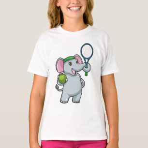 Elephant at Tennis with Tennis racket T-Shirt