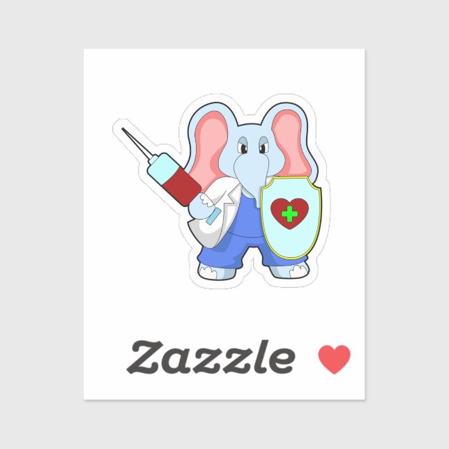 Elephant at Vaccination with Syringe (Sheet)