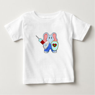 Elephant at Vaccination with Syringe Baby T-Shirt