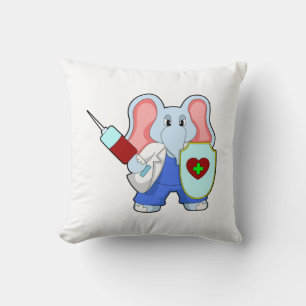 Elephant at Vaccination with Syringe Cushion