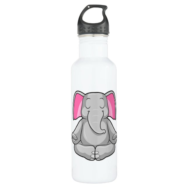 Elephant at Yoga in Cross-legged 710 Ml Water Bottle (Front)