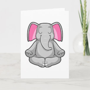Elephant at Yoga in Cross-legged Card