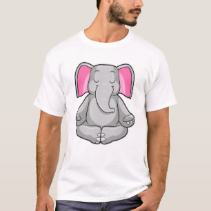 Elephant at Yoga in Cross-legged T-Shirt