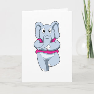 Elephant at Yoga Stretching exercises Card