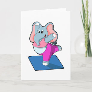 Elephant at Yoga Stretching exercises in Standing Card