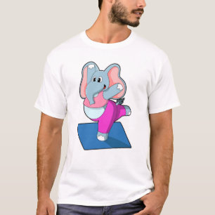 Elephant at Yoga Stretching exercises in Standing T-Shirt