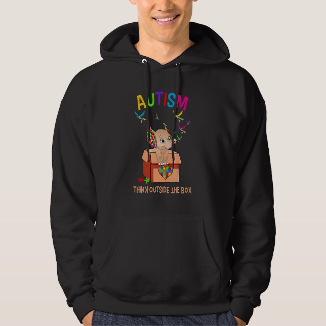 Elephant Autism Awareness Elephant Hoodie (Front)
