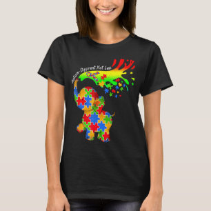 Elephant Autism Different Not Less Be Kind Puzzle T-Shirt