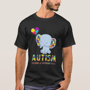 Elephant Autism Walking A Different Path Autism Aw T-Shirt