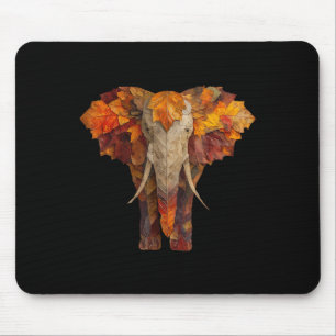 Elephant Autumn Leaves Artistic Animal Art Fall Ae Mouse Mat