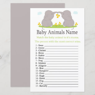 Elephant Baby Animals Name Game