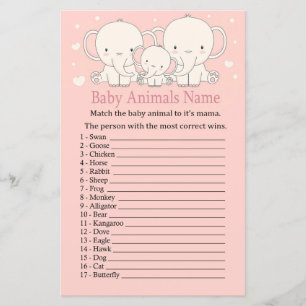 Elephant Baby Animals Name Game