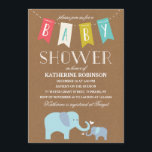 Elephant Baby | Baby Shower Invitation<br><div class="desc">Honour the mother-to-be with this pretty and modern Baby Shower invitation. Choose a die-cut shape or a textured paper for an even more luxurious invitation.</div>