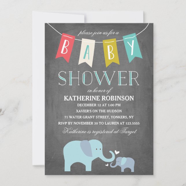 Elephant Baby | Baby Shower Invitation (Front)