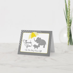 Elephant & Baby, Baby Shower Thank You