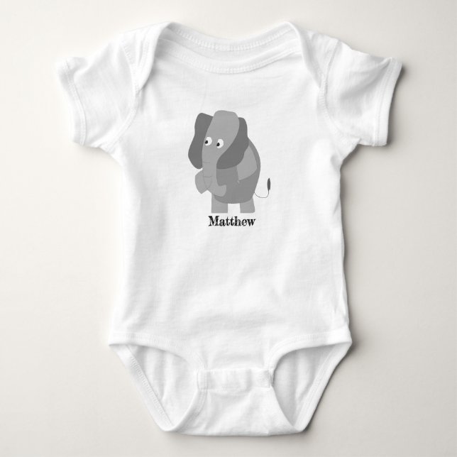 Elephant  baby bodysuit (Front)