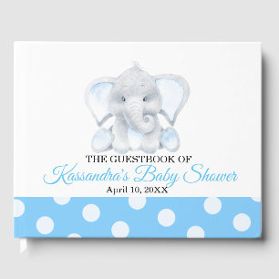 Elephant Baby Boy Baby Shower Guest Book