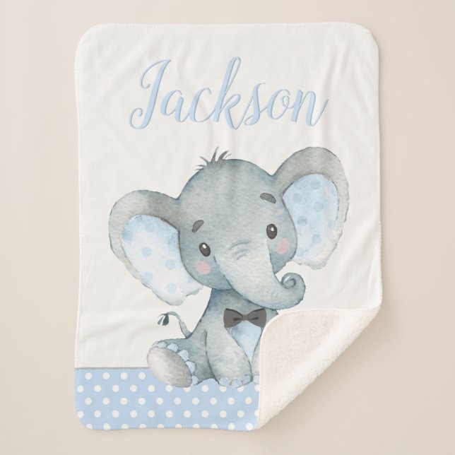 Elephant Baby Boy Blanket (Front)