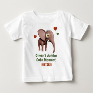 Elephant Baby Custom Name Date Cute Moment T-Shirt