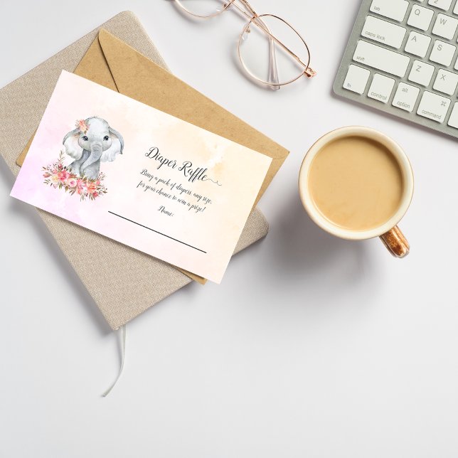 Elephant Baby Diaper Raffle Enclosure Card (Creator Uploaded)