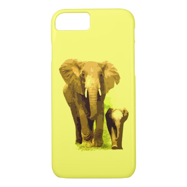 Elephant & Baby Elephant iPhone 7 Case (Back)