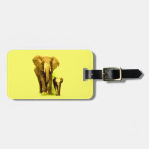 Elephant & Baby Elephant Luggage Tag