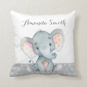 Elephant Baby Grey Cushion
