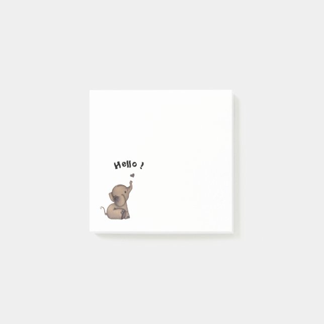Elephant Baby Hello Post-it Notes (Front)