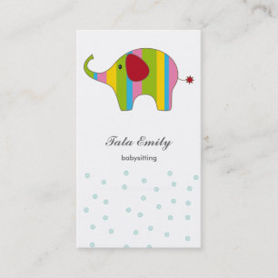 Elephant Baby Infant vertical Business Card