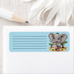 Elephant Baby Jumping Happy in African Savannah