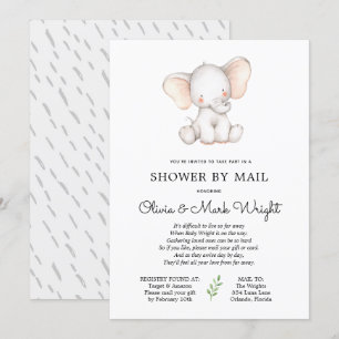 Elephant Baby Shower by Mail Invitation