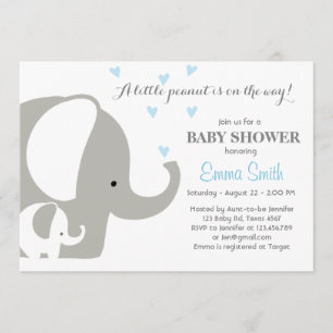Elephant Baby Shower Elephant invitation Baby boy