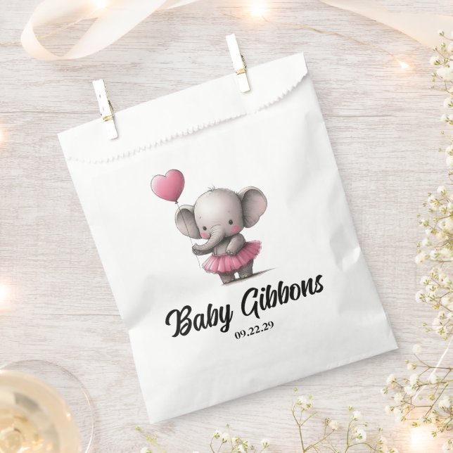 Elephant Baby Shower Favour Bags (Clipped)