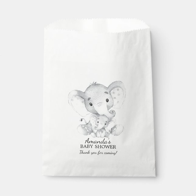 Elephant Baby Shower Favour Bags (Front)