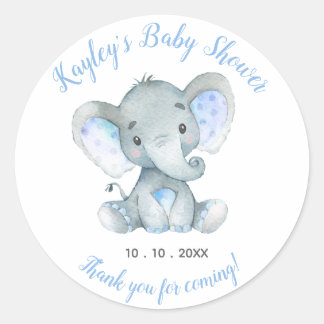 Elephant Baby Shower Favour Sticker