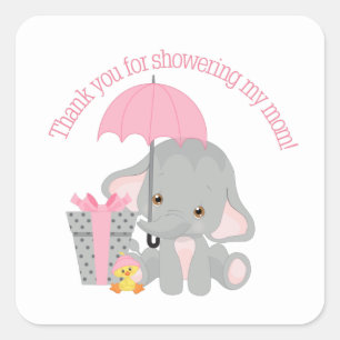 Elephant baby shower favour tag