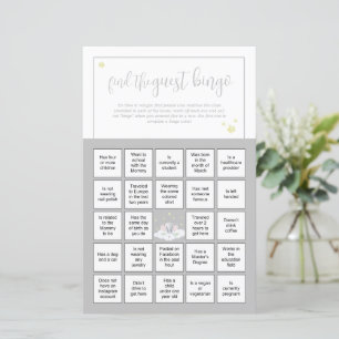 Elephant Baby Shower Game Guest Bingo