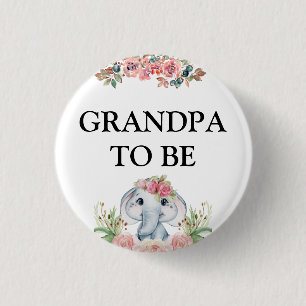 Elephant Baby Shower Grandpa Button