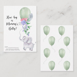 Elephant - baby shower how big is mummy's belly enclosure card