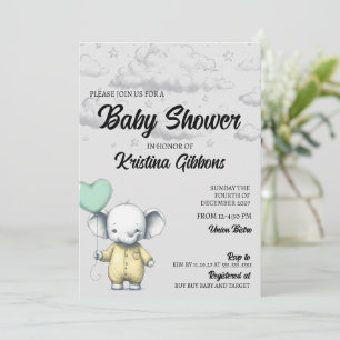 Elephant Baby Shower Invitation