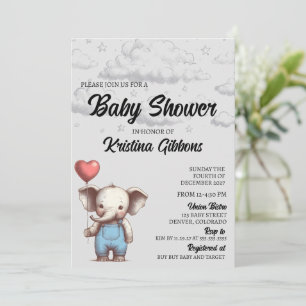 Elephant Baby Shower Invitation