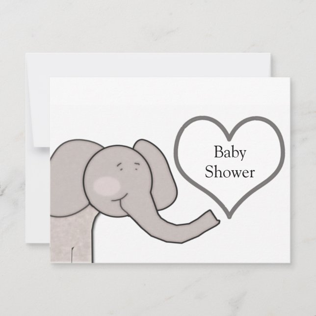 Elephant Baby Shower Invitation (Front)