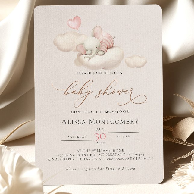 Elephant Baby Shower Invitation (Creator Uploaded)