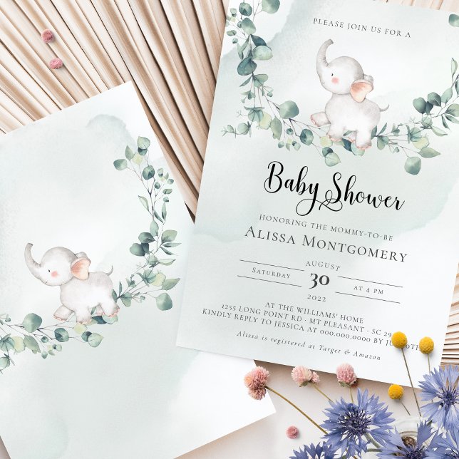 Elephant Baby Shower Invitation (Creator Uploaded)
