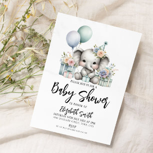 Elephant Baby Shower  Invitation