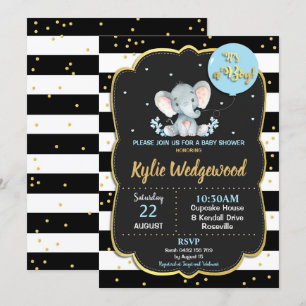 Elephant Baby Shower Invitation It's a Boy