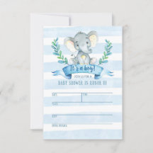 Elephant Baby Shower Invitation Jungle Baby